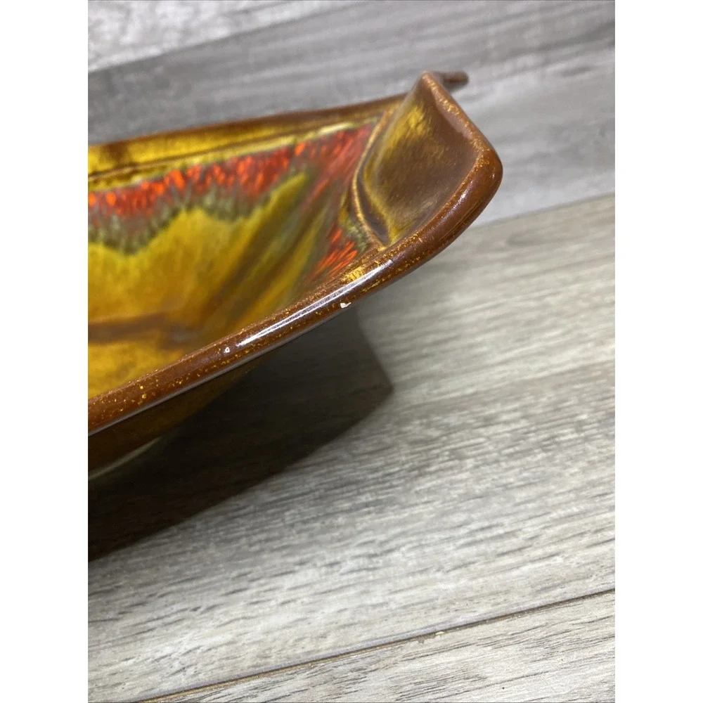 Vtg Mid Century California Pottery Lava/volcano Glaze 14